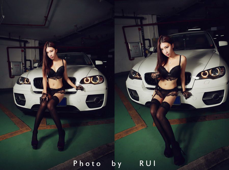 性感车模长腿黑丝诱惑写真