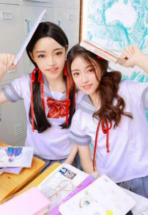 校园美少女百合花开白丝制服清新写真