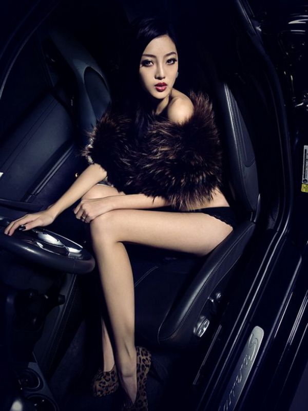 韩国气质美女皮草豪车内性感写真