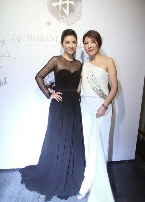 优雅蕾丝长裙女星黄奕高清活动照