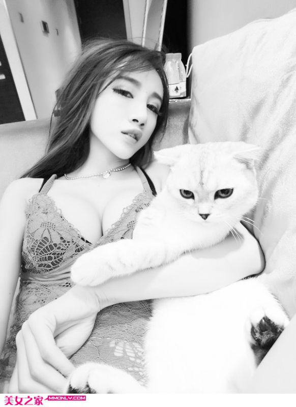 性感美臀美女与猫咪的故事