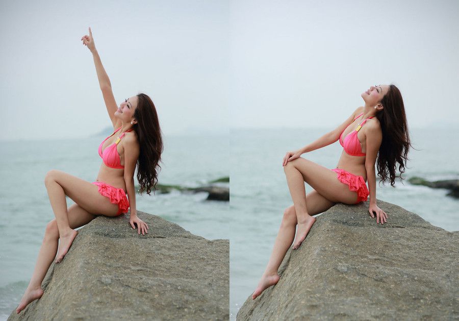 性感美女演绎美臀美腿比基尼诱惑