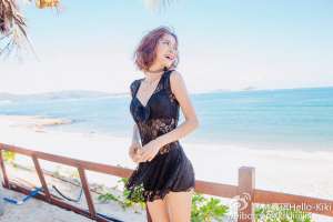 短发俏皮女生林嘉琪Kiki海边唯美动人写真