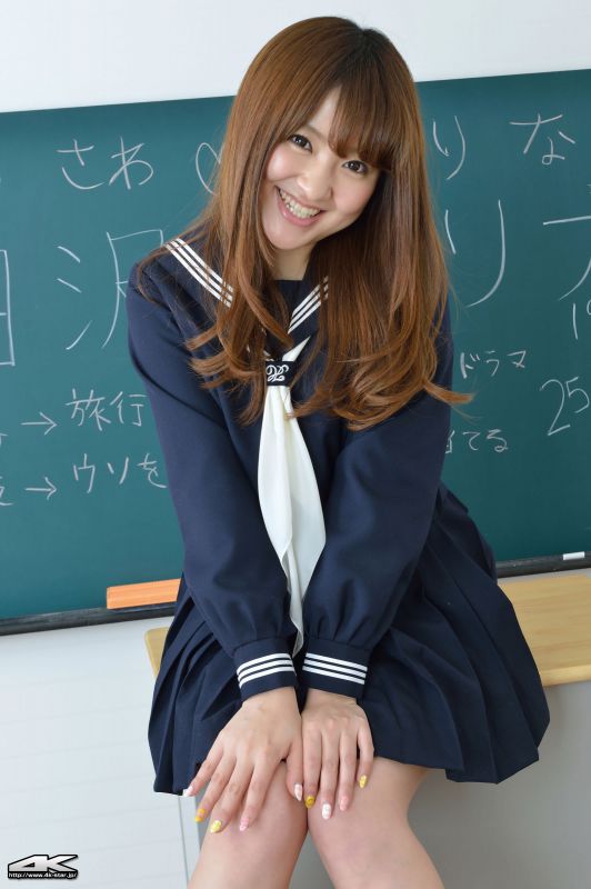 4K-STAR日本写真偶像白gマリナ学生制服摄影图片