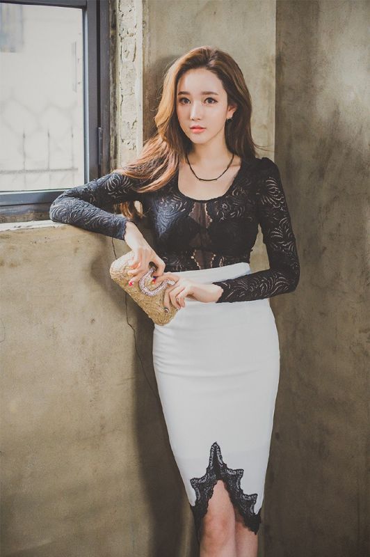 性感韩国妖娆蕾丝美女诱惑十足写真图片