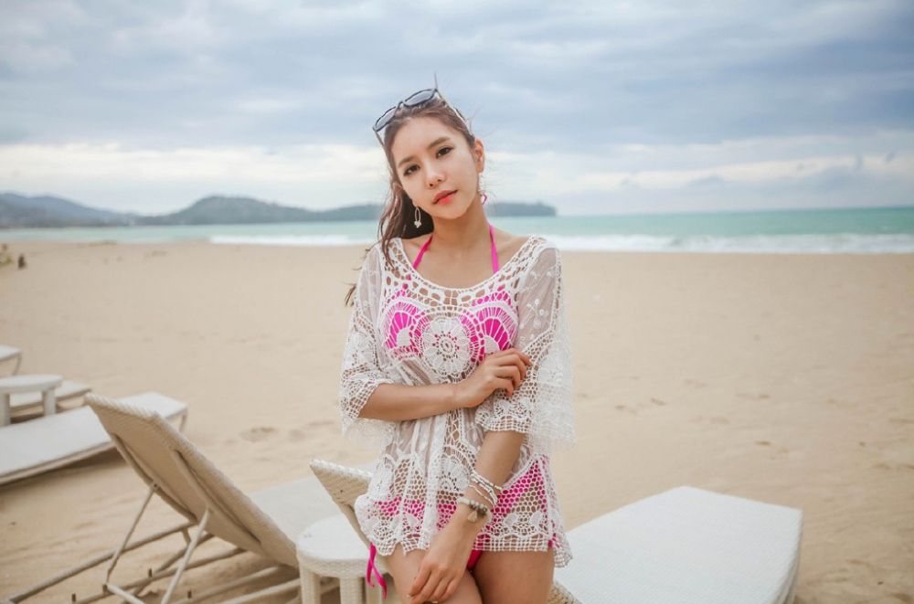 比基尼美女模特海边火辣身材勾魂美女诱惑图片