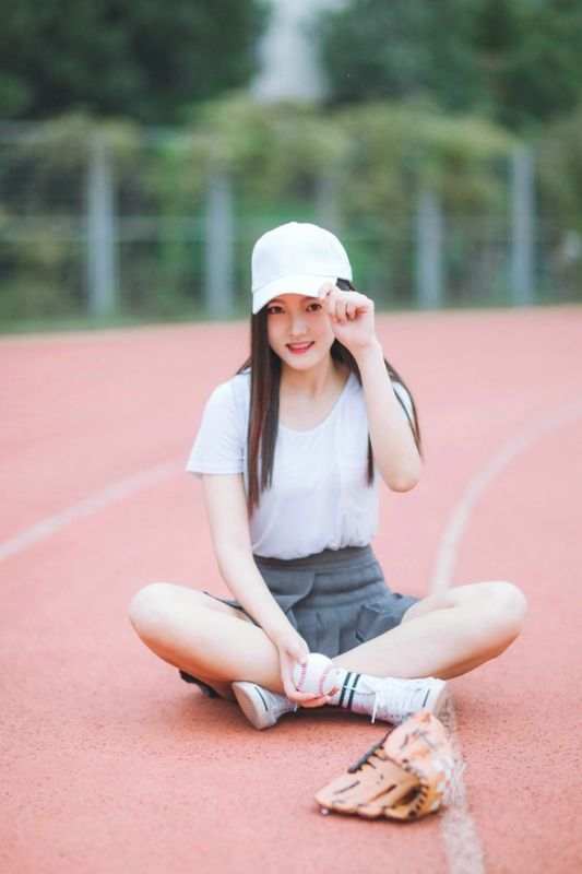 校园长腿美女纯白短袖小短裙清新阳光唯美写真