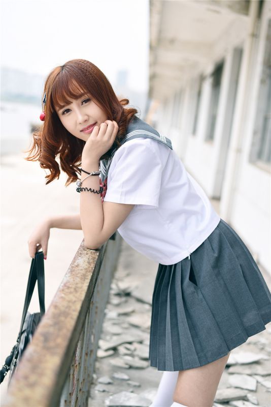 日系校服少女户外小清新写真合集