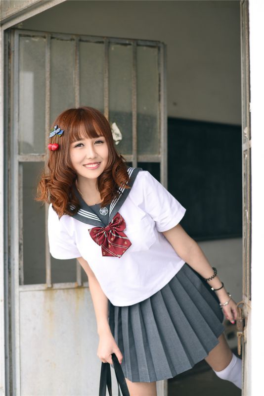 日系校服少女户外小清新写真合集