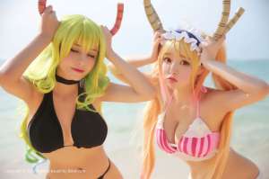 波萝社美女夏美酱海边性感写真丰满诱人