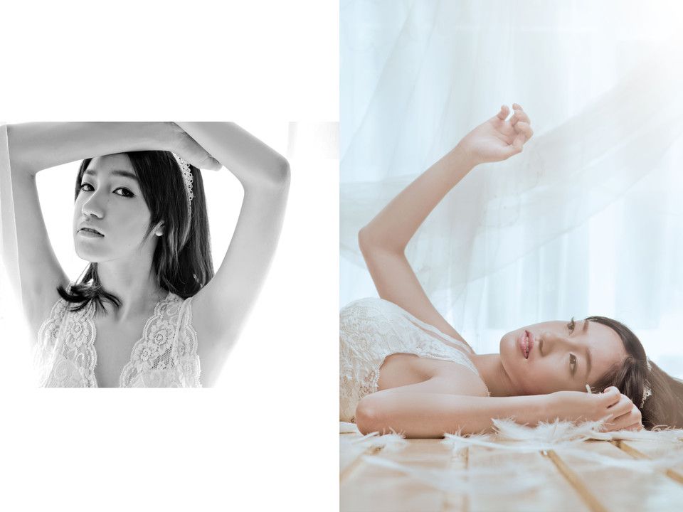 白纱下性感蕾丝内衣诱惑写真