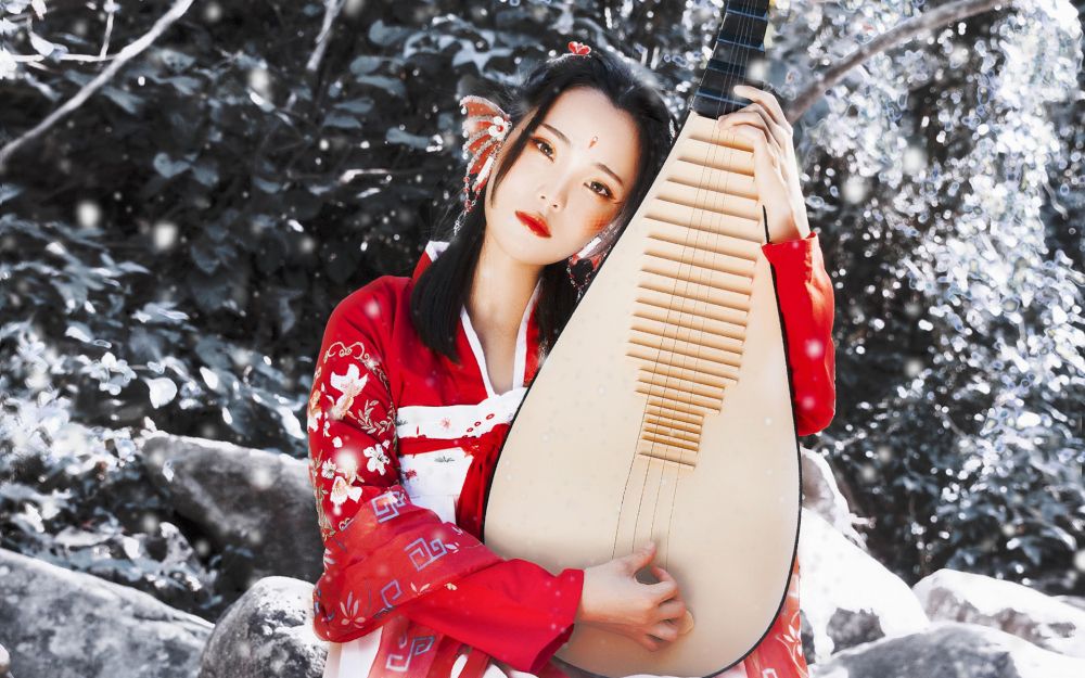 古风汉服美女雪中唯美小清新养眼空灵图片