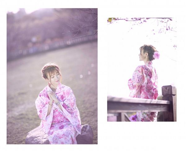 浪漫清纯美女樱花树下唯美写真
