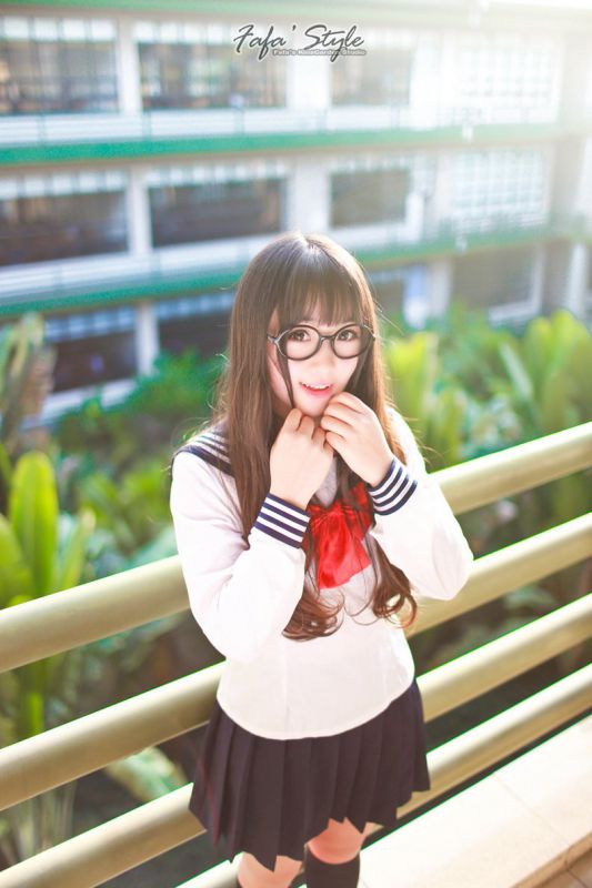 校园小清新美眉学生制服写真
