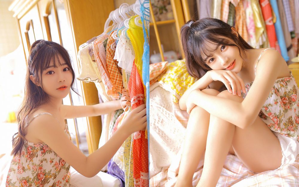 邻家女孩吊带碎花裙诱人养眼清纯极品图库
