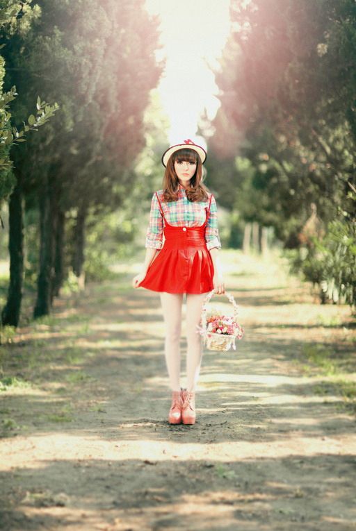 小清新美女乡村唯美短裙写照