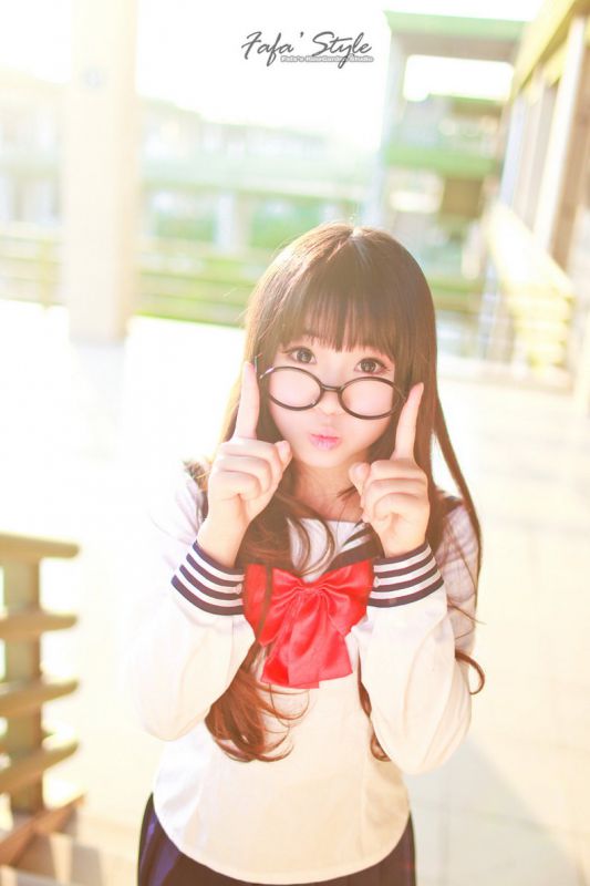 校园小清新美眉学生制服写真