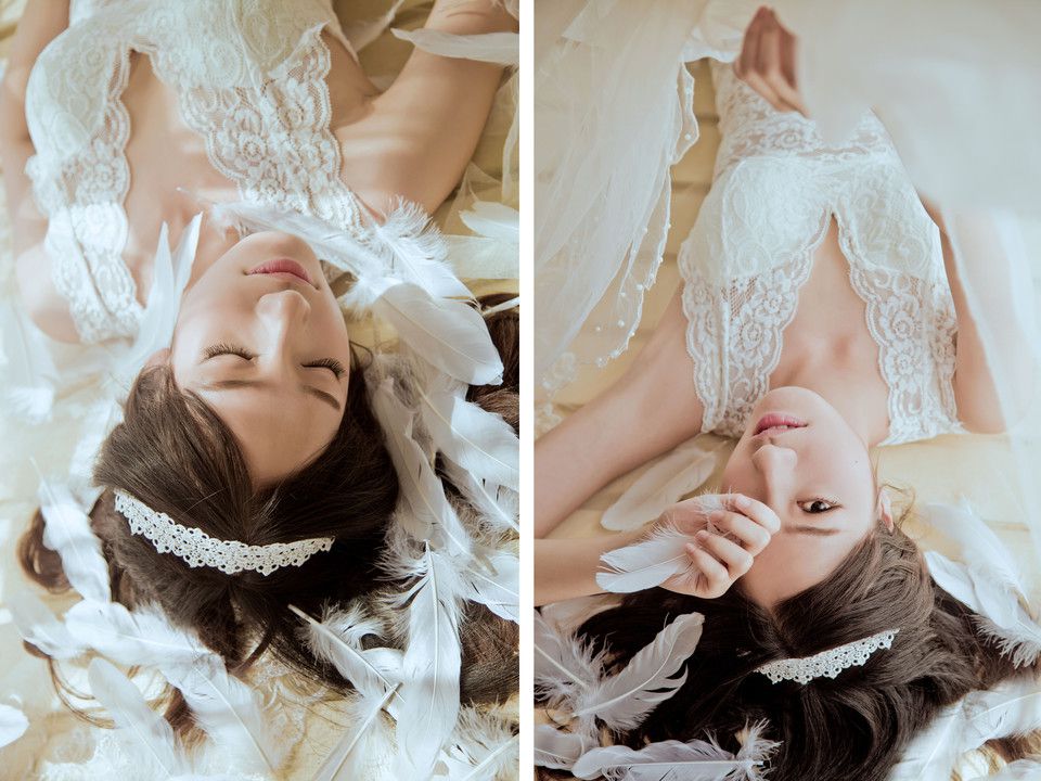 白纱下性感蕾丝内衣诱惑写真