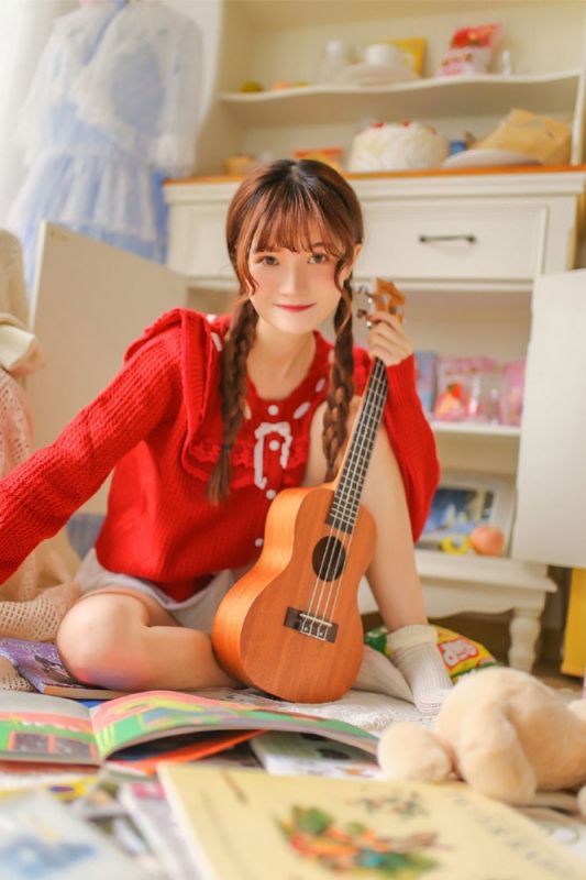 日系麻花辫少女可爱私房照小清新写真