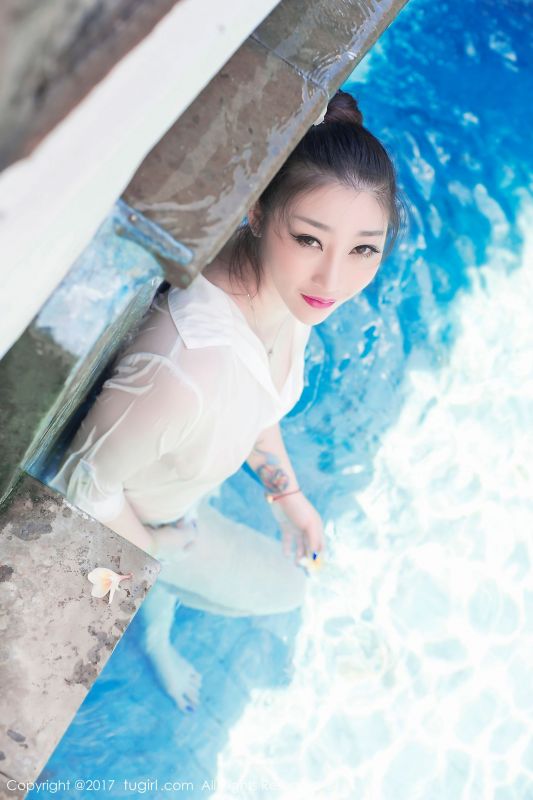 妲己_Toxic - 衬衣半透明湿身游泳+全身泡泡浴
