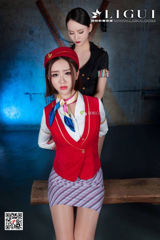 Amy&然然 - 空姐捆绑绳艺 丝足写真套图