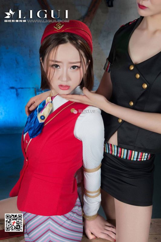 Amy&然然 - 空姐捆绑绳艺 丝足写真套图