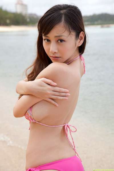 杉原杏璃-户外美爆乳女优泳装套图