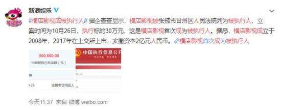 横店影视成被执行人 到底什么原因？？