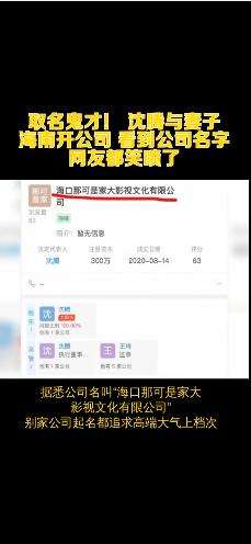沈腾公司名称 名字令人笑喷 不愧是起名鬼才