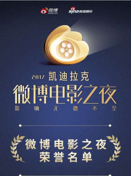 2017微博电影之夜完整版获奖名单：赵丽颖冯绍峰获最受期待银幕组合(一)