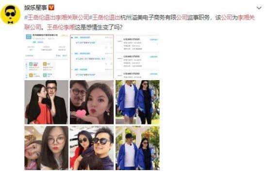 王岳伦退出李湘关联公司 这是个什么瓜？【图】