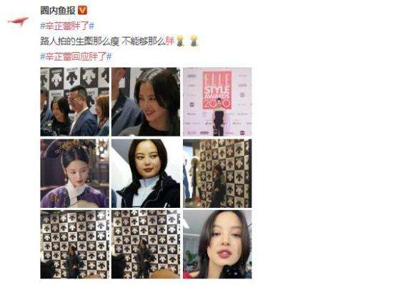 辛芷蕾回应胖了 这是个什么瓜？！【图】