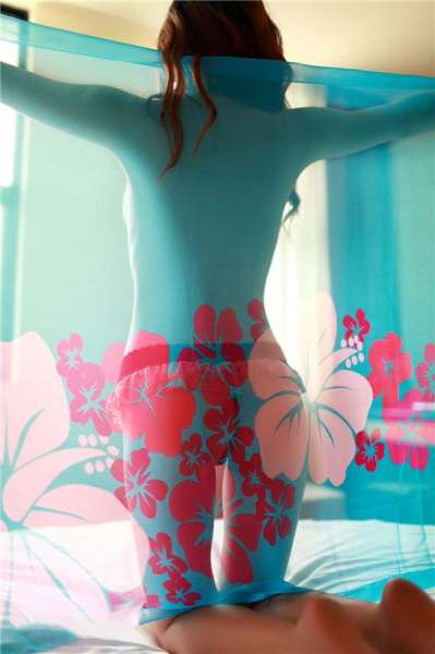 蓝色少妇的遮挡