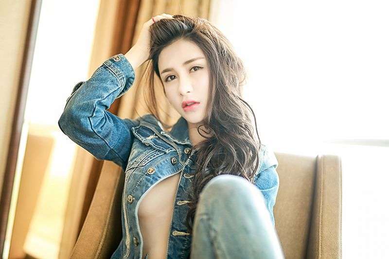 狂野lady七喜美艳牛仔风包臀紧身诱惑