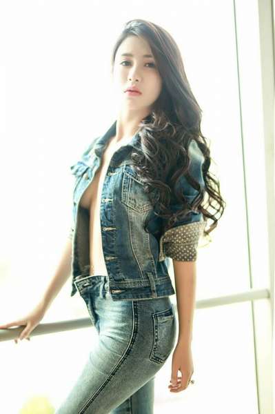 狂野lady七喜美艳牛仔风包臀紧身诱惑