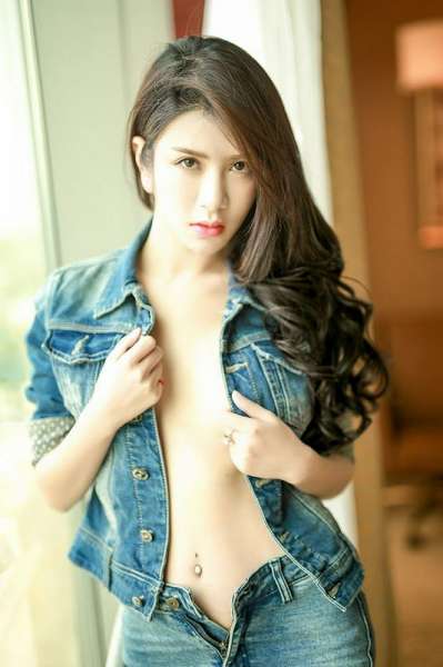 狂野lady七喜美艳牛仔风包臀紧身诱惑